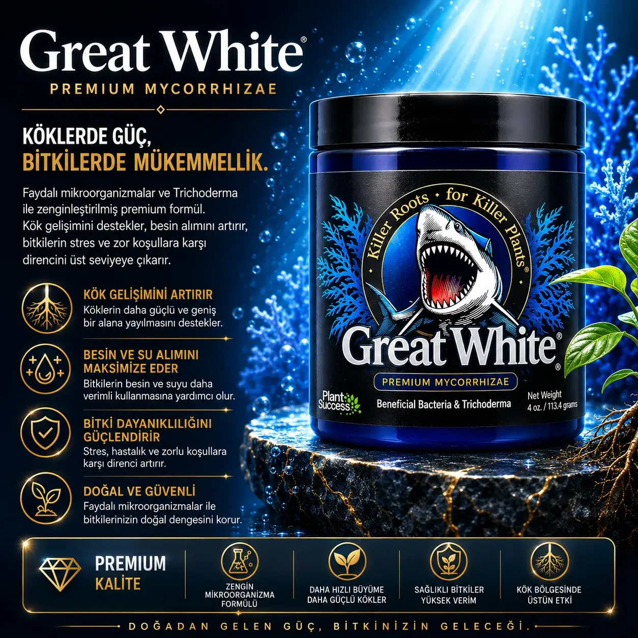 Great White Premium - 113 g Toz Mikoriza