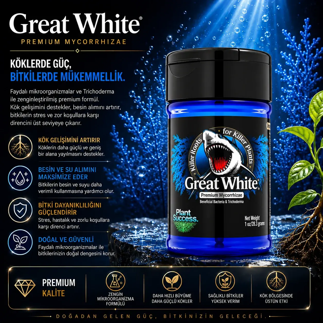 Great White Premium - 28 g Toz Mikoriza