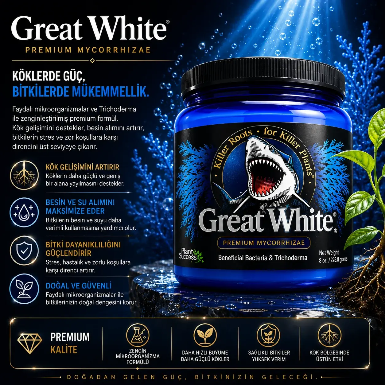 Great White Premium - 907 g Toz Mikoriza