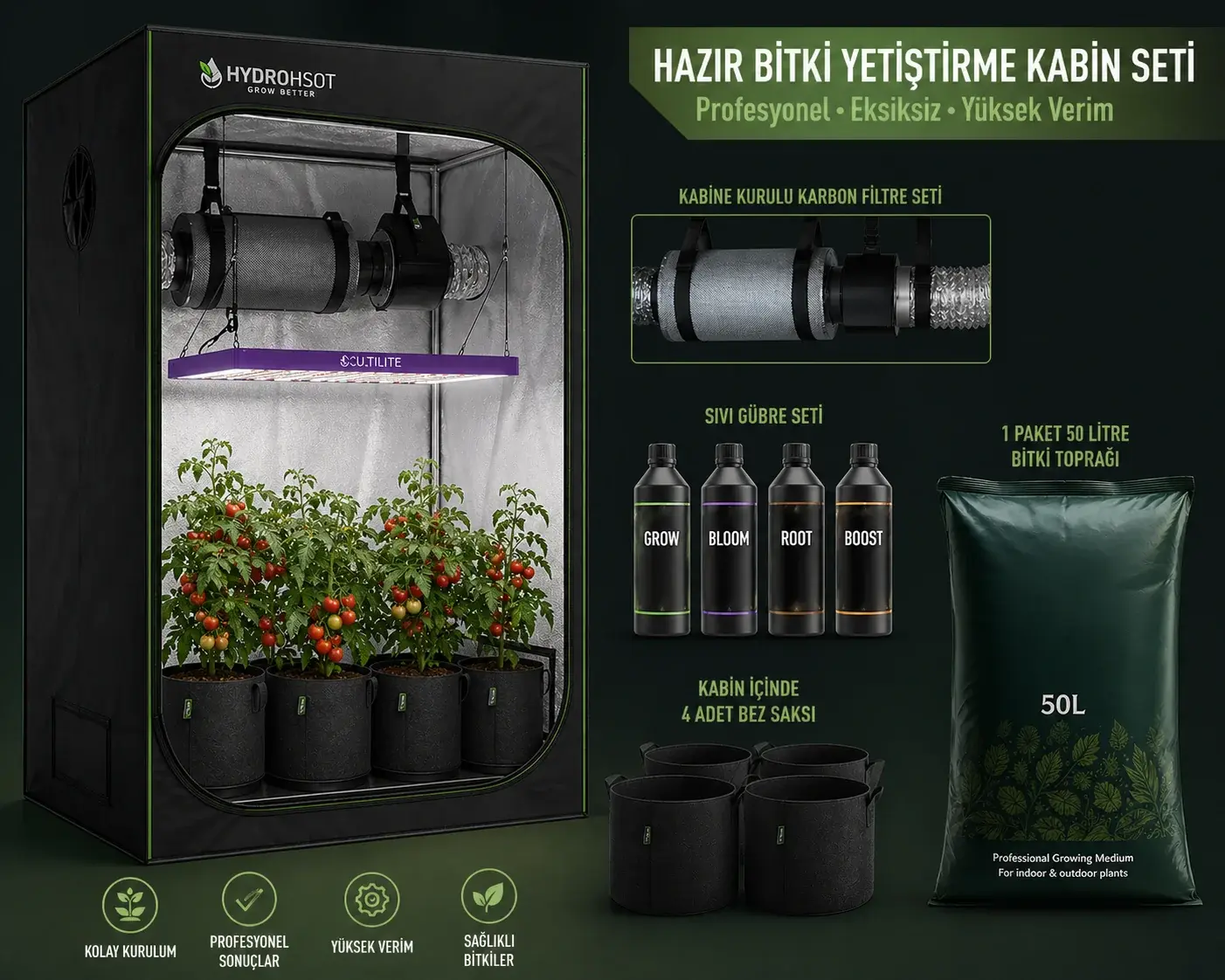 Master 720 watt Pro Hazır Kabin Set 150x150