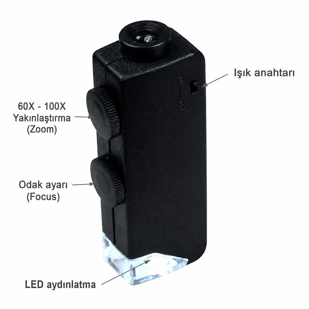 Mikroskop 60x-100x Led Işıklı