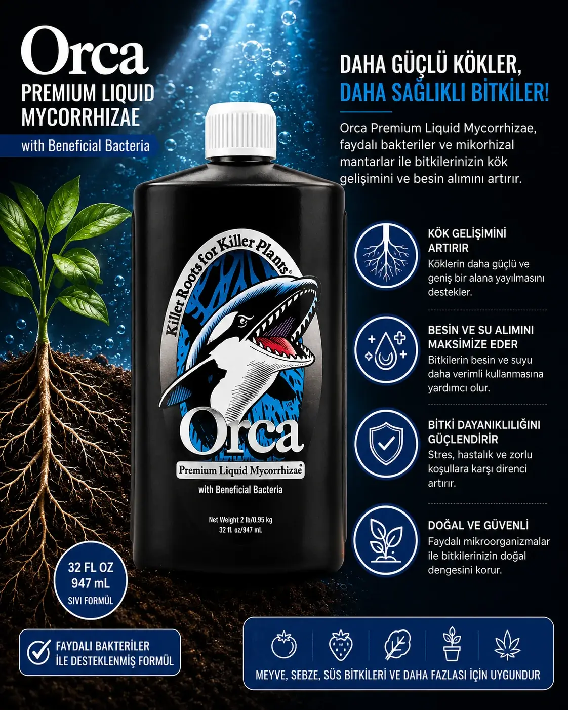 Orca Sıvı Mikoriza - 946 ml