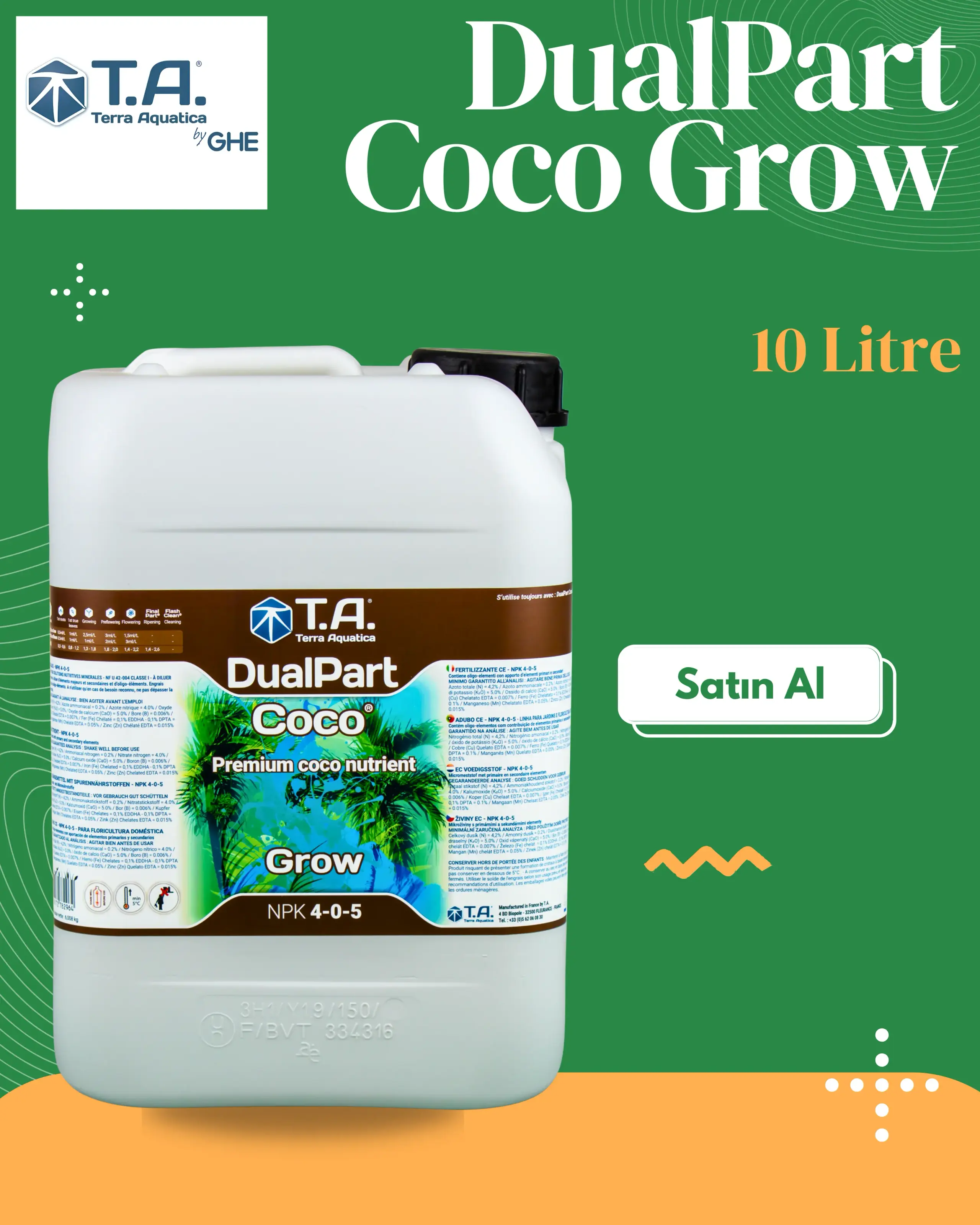 T.A (GHE) - DualPart Coco Grow 10 Litre