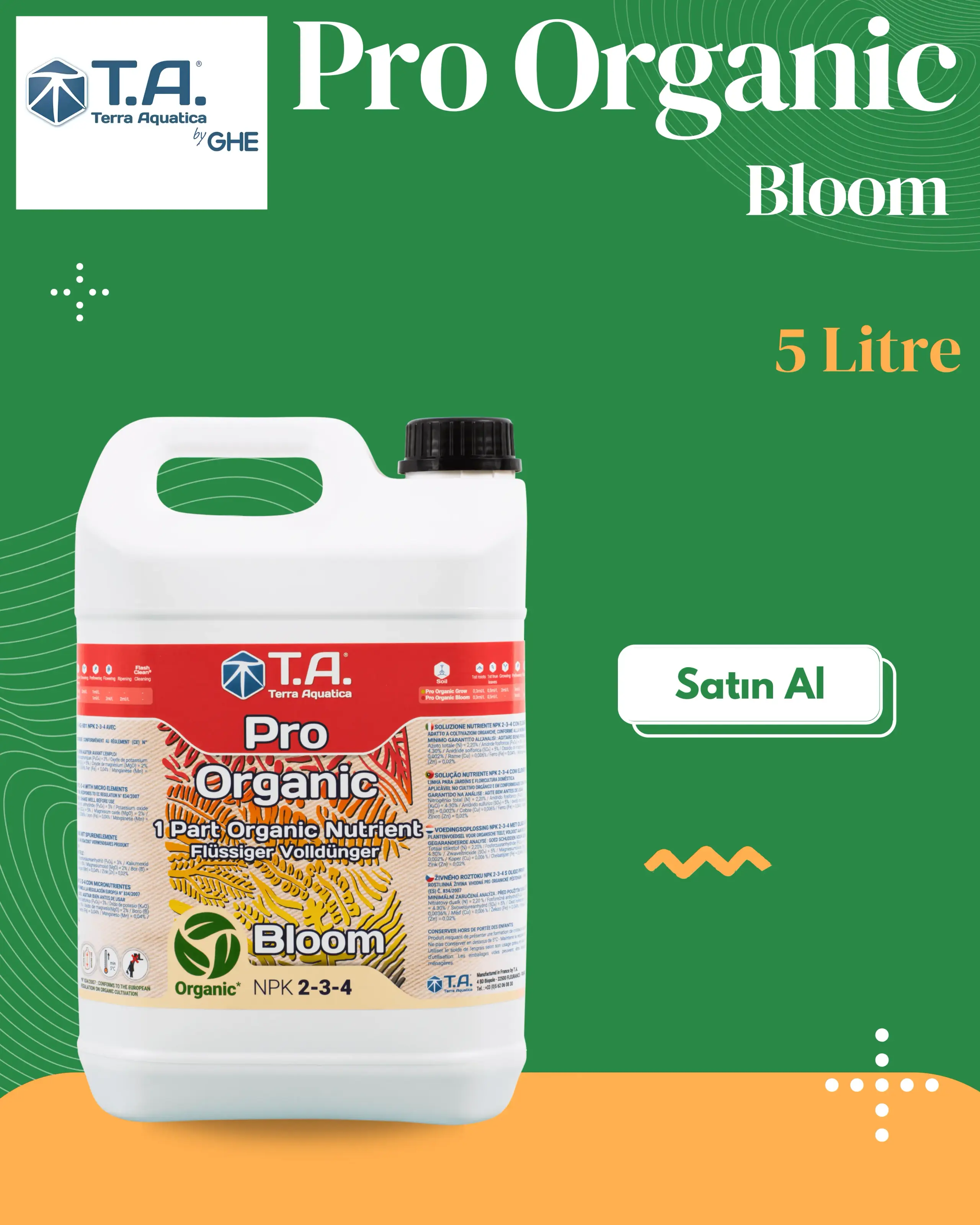 T.A (GHE) - Pro Organic Bloom 5 Litre