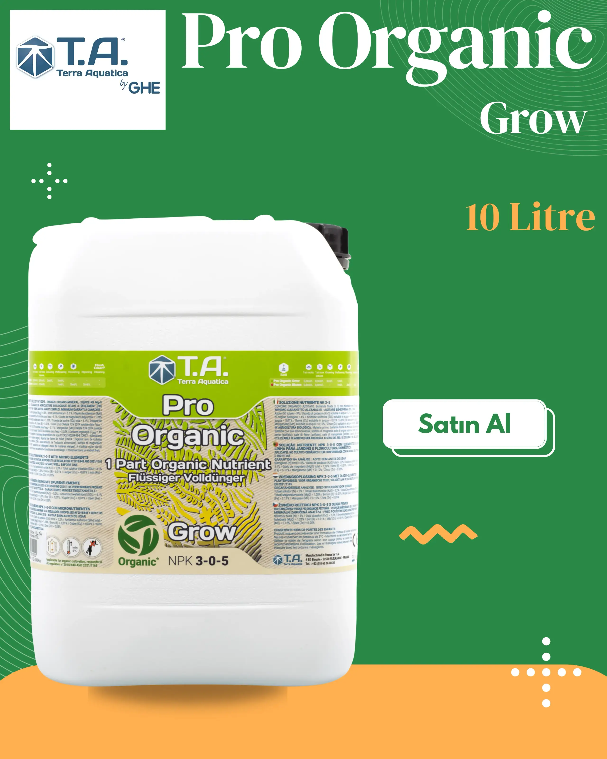 T.A (GHE) - Pro Organic Grow 10 Litre
