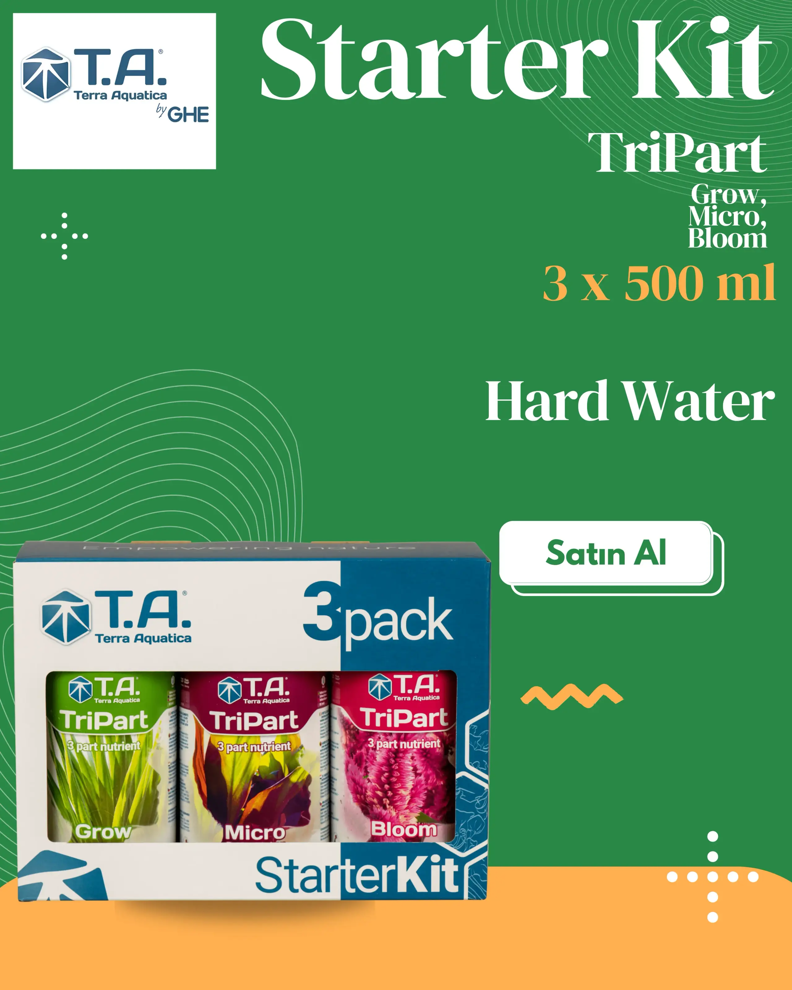 T.A (GHE) - TriPart Starter Pack Hard Water 3x500 mL