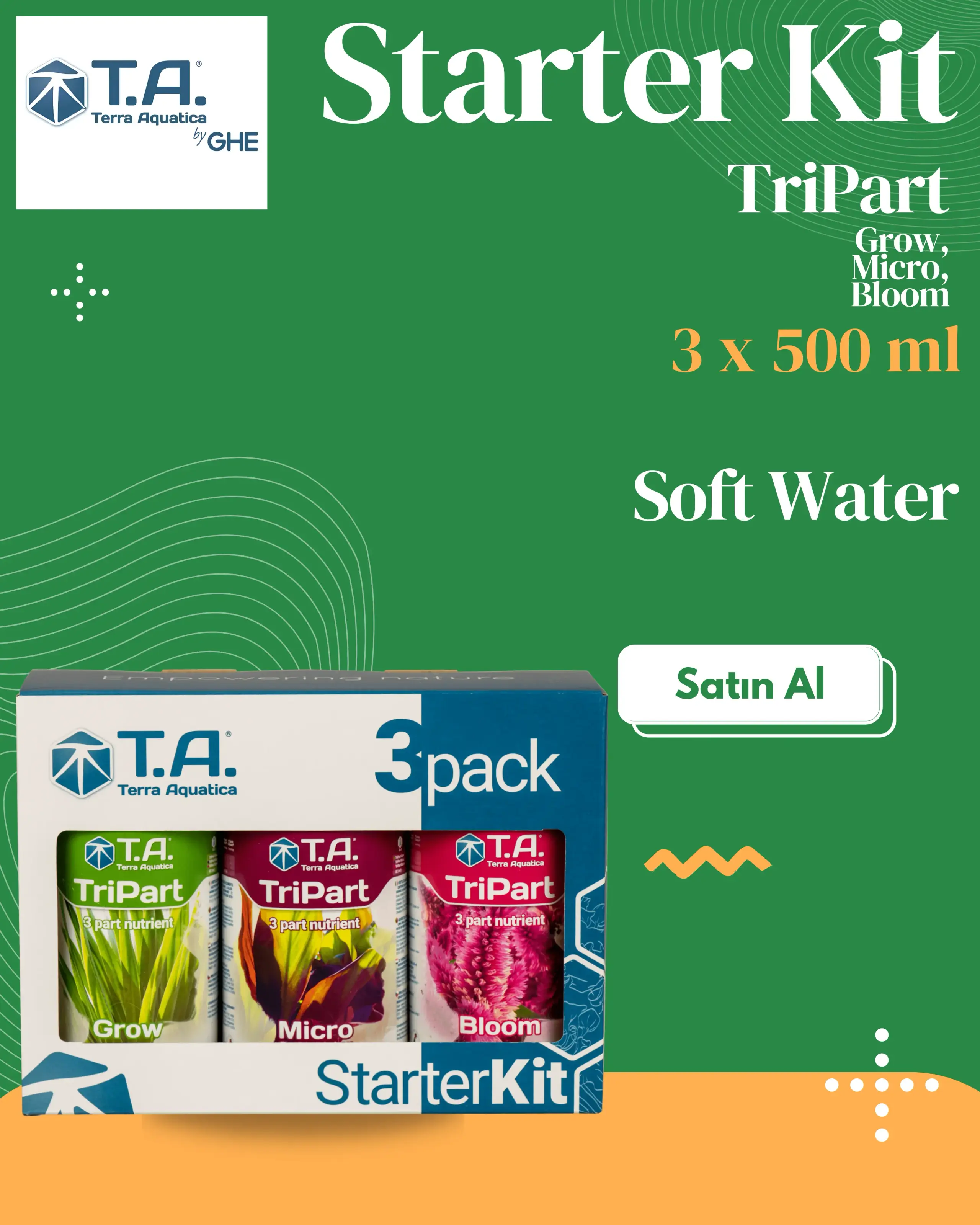 T.A (GHE) - TriPart Starter Pack Soft Water 3x500 mL