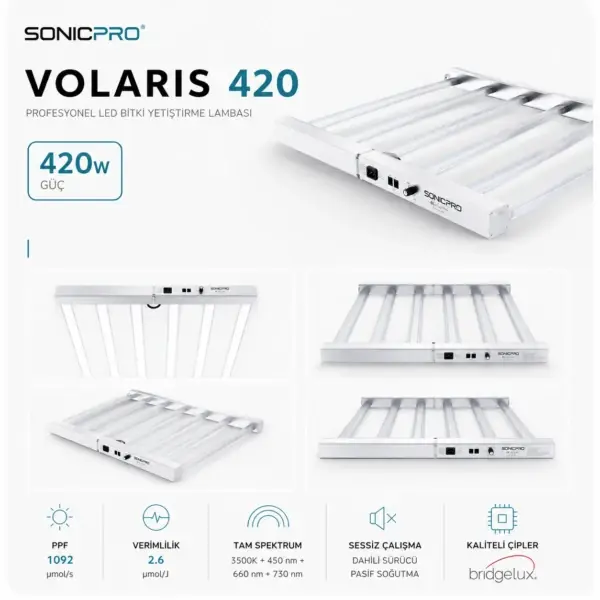 Volaris Dahili Sürücü 420W Bitki Yetiştirme Lambası