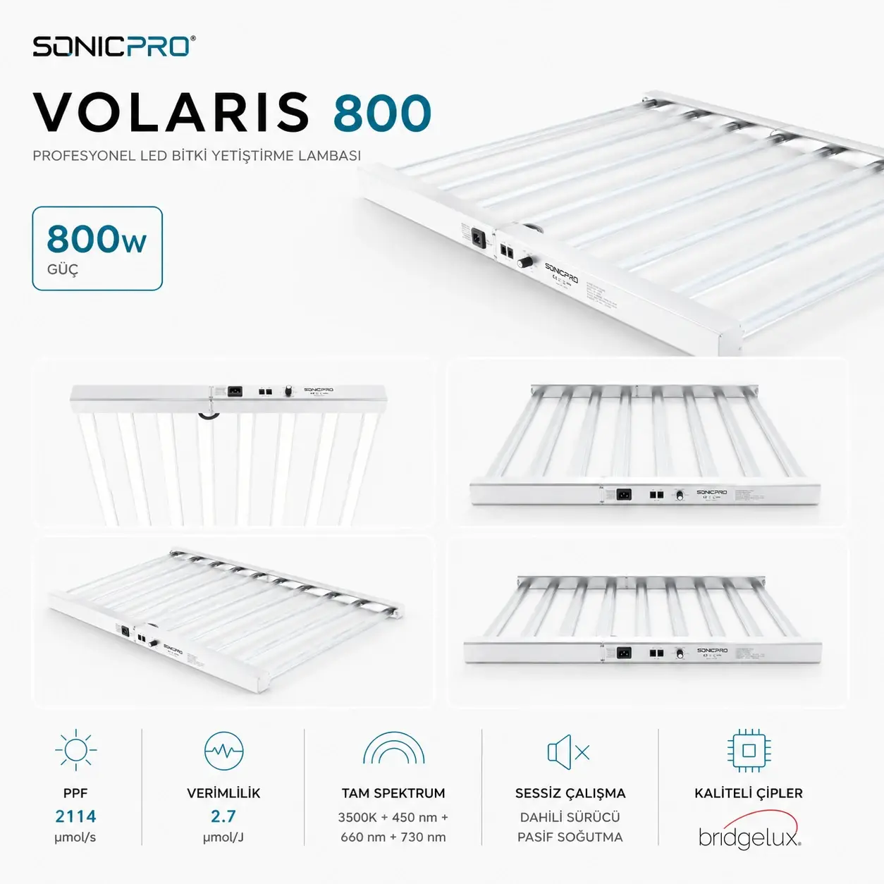 Volaris Dahili Sürücü 800W Bitki Yetiştirme Lambası