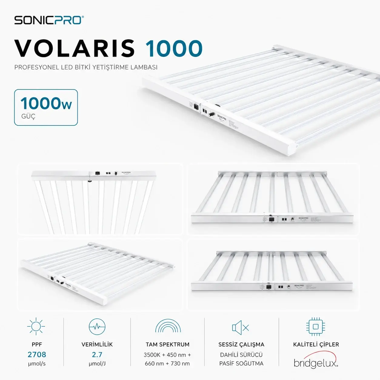 Volaris Dahili Sürücü 1000W Bitki Yetiştirme Lambası