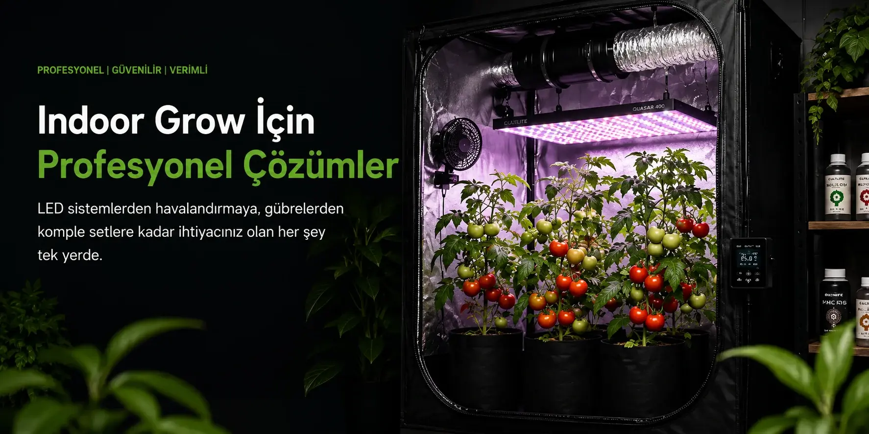 Indoor grow için hazır kabin setleri